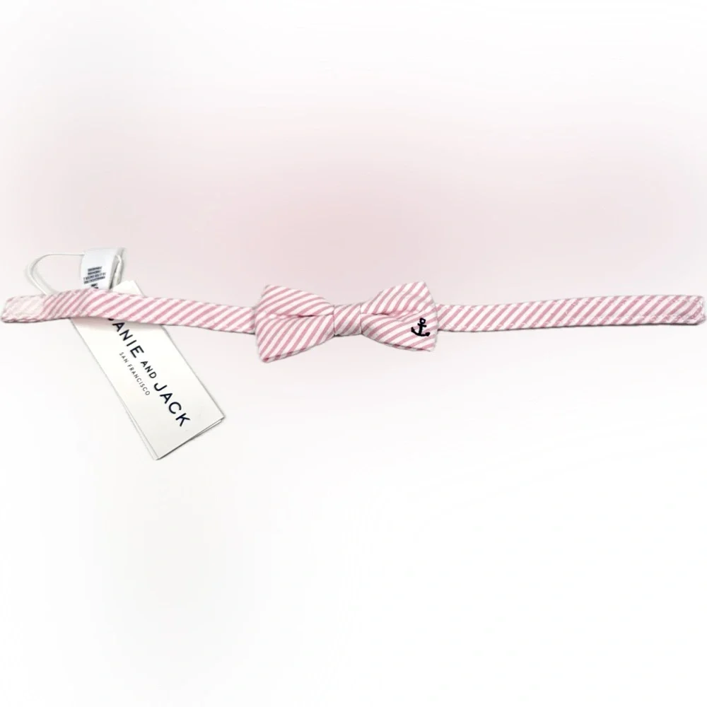 Janie and Jack Pink Striped Bow Tie-New